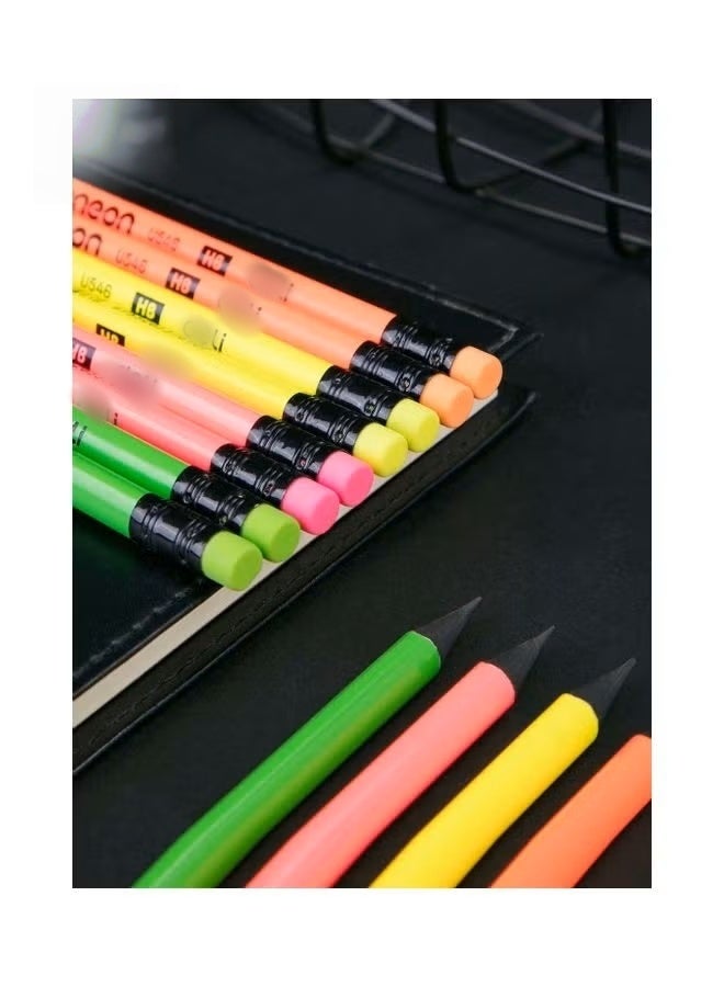 Halamodo 12-Piece 4 Neon Colours Pencil - Image 4